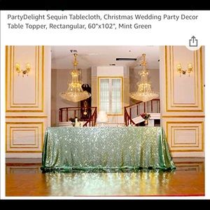 Table cloth, dimensions 60’X102’, fits sweet heart table and other size tables